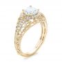 18k Yellow Gold 18k Yellow Gold Vintage-inspired Diamond Engagement Ring - Three-Quarter View -  103060 - Thumbnail