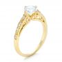 18k Yellow Gold Vintage-inspired Diamond Engagement Ring - Three-Quarter View -  103294 - Thumbnail