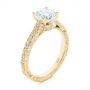14k Yellow Gold 14k Yellow Gold Vintage-inspired Diamond Engagement Ring - Three-Quarter View -  105367 - Thumbnail