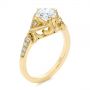 18k Yellow Gold 18k Yellow Gold Vintage-inspired Diamond Engagement Ring - Three-Quarter View -  105801 - Thumbnail