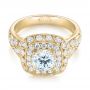 18k Yellow Gold 18k Yellow Gold Vintage-inspired Diamond Engagement Ring - Flat View -  103047 - Thumbnail