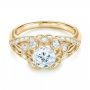 14k Yellow Gold 14k Yellow Gold Vintage-inspired Diamond Engagement Ring - Flat View -  103059 - Thumbnail