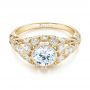 18k Yellow Gold 18k Yellow Gold Vintage-inspired Diamond Engagement Ring - Flat View -  103062 - Thumbnail