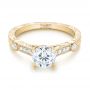 18k Yellow Gold 18k Yellow Gold Vintage-inspired Diamond Engagement Ring - Flat View -  103433 - Thumbnail