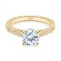 14k Yellow Gold 14k Yellow Gold Vintage-inspired Diamond Engagement Ring - Flat View -  105367 - Thumbnail
