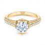 14k Yellow Gold 14k Yellow Gold Vintage-inspired Diamond Engagement Ring - Flat View -  105793 - Thumbnail