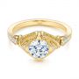 14k Yellow Gold 14k Yellow Gold Vintage-inspired Diamond Engagement Ring - Flat View -  105801 - Thumbnail