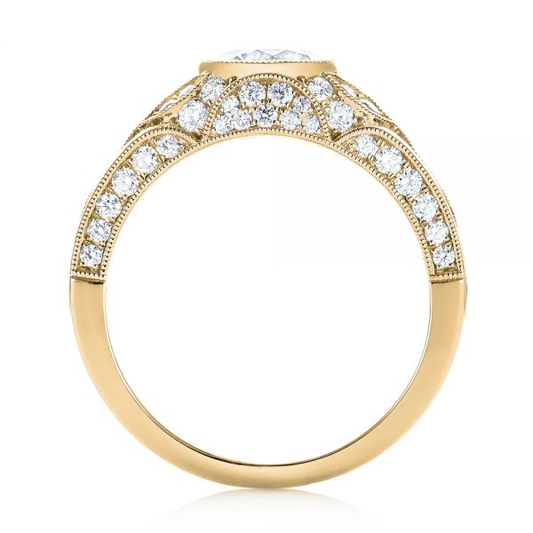 18k Yellow Gold 18k Yellow Gold Vintage-inspired Diamond Engagement Ring - Front View -  103046