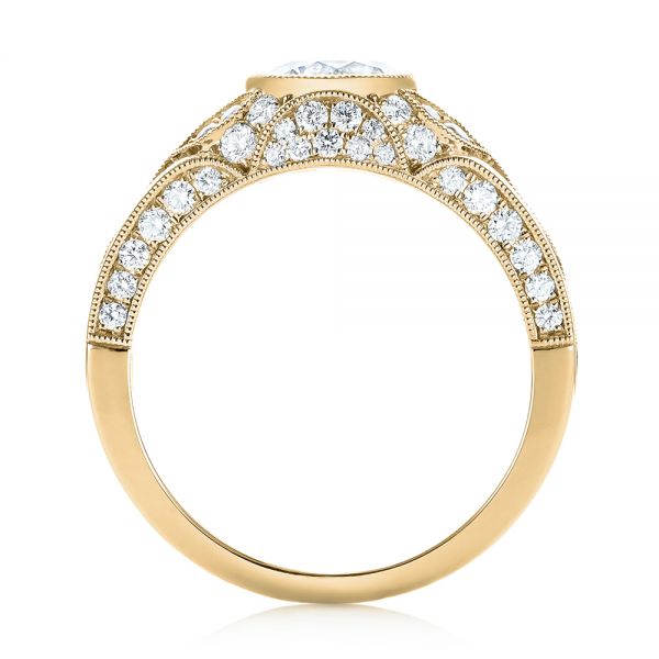 14k Yellow Gold 14k Yellow Gold Vintage-inspired Diamond Engagement Ring - Front View - 103046