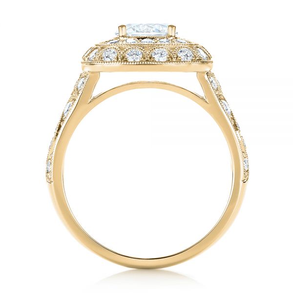 18k Yellow Gold 18k Yellow Gold Vintage-inspired Diamond Engagement Ring - Front View -  103047