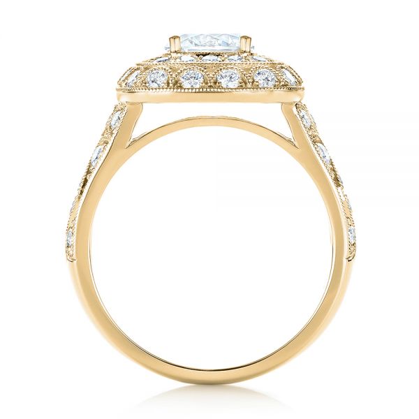 18k Yellow Gold 18k Yellow Gold Vintage-inspired Diamond Engagement Ring - Front View - 103047