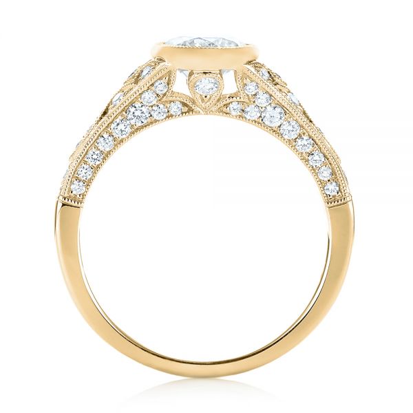 14k Yellow Gold 14k Yellow Gold Vintage-inspired Diamond Engagement Ring - Front View - 103049
