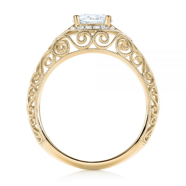 14k Yellow Gold 14k Yellow Gold Vintage-inspired Diamond Engagement Ring - Front View - 103060