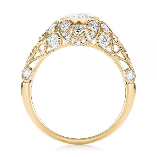 18k Yellow Gold 18k Yellow Gold Vintage-inspired Diamond Engagement Ring - Front View -  103062