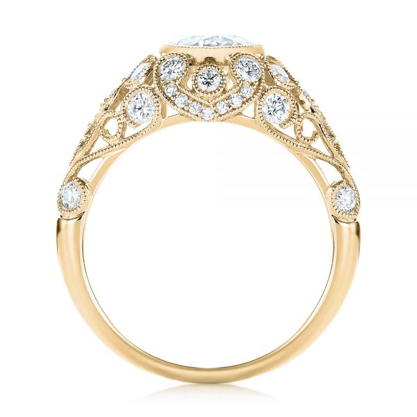 18k Yellow Gold 18k Yellow Gold Vintage-inspired Diamond Engagement Ring - Front View - 103062