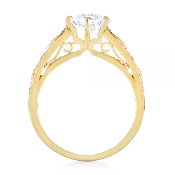 14k Yellow Gold 14k Yellow Gold Vintage-inspired Diamond Engagement Ring - Front View -  103294