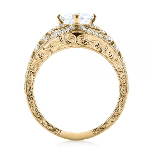 18k Yellow Gold 18k Yellow Gold Vintage-inspired Diamond Engagement Ring - Front View -  103511