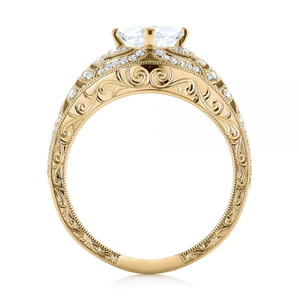 18k Yellow Gold 18k Yellow Gold Vintage-inspired Diamond Engagement Ring - Front View - 103511