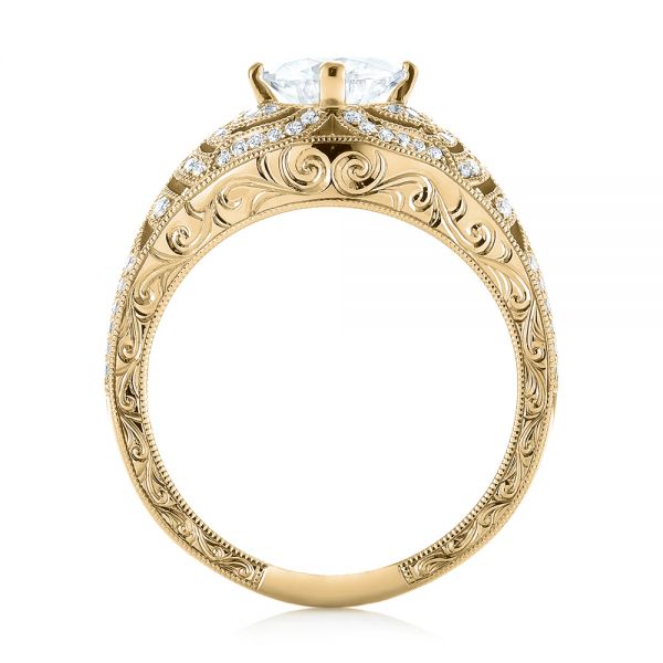 14k Yellow Gold 14k Yellow Gold Vintage-inspired Diamond Engagement Ring - Front View -  103511