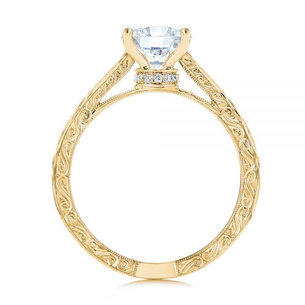 14k Yellow Gold 14k Yellow Gold Vintage-inspired Diamond Engagement Ring - Front View -  105367