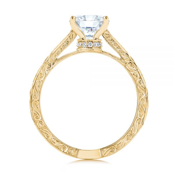14k Yellow Gold 14k Yellow Gold Vintage-inspired Diamond Engagement Ring - Front View - 105367