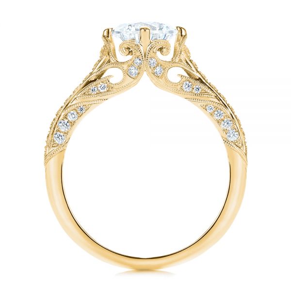 18k Yellow Gold 18k Yellow Gold Vintage-inspired Diamond Engagement Ring - Front View -  105793