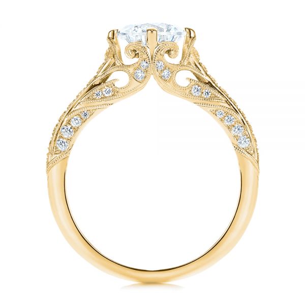 14k Yellow Gold 14k Yellow Gold Vintage-inspired Diamond Engagement Ring - Front View - 105793