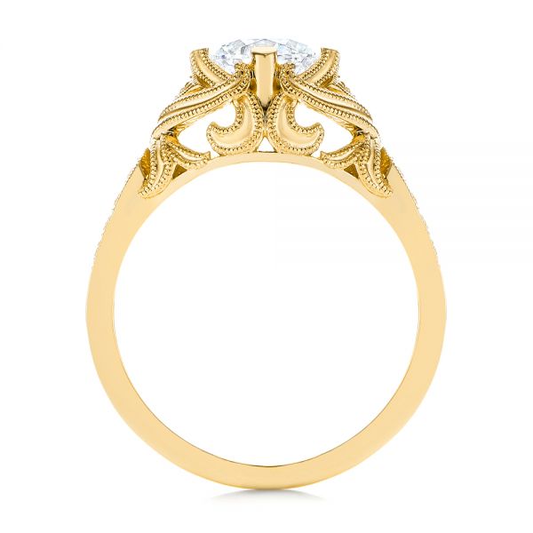 18k Yellow Gold 18k Yellow Gold Vintage-inspired Diamond Engagement Ring - Front View -  105801