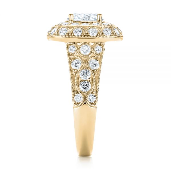 18k Yellow Gold 18k Yellow Gold Vintage-inspired Diamond Engagement Ring - Side View - 103047