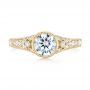 14k Yellow Gold 14k Yellow Gold Vintage-inspired Diamond Engagement Ring - Top View -  103049 - Thumbnail