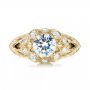 18k Yellow Gold 18k Yellow Gold Vintage-inspired Diamond Engagement Ring - Top View -  103059 - Thumbnail