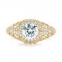 18k Yellow Gold 18k Yellow Gold Vintage-inspired Diamond Engagement Ring - Top View -  103060 - Thumbnail