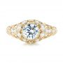 14k Yellow Gold 14k Yellow Gold Vintage-inspired Diamond Engagement Ring - Top View -  103062 - Thumbnail