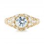 18k Yellow Gold 18k Yellow Gold Vintage-inspired Diamond Engagement Ring - Top View -  103062 - Thumbnail
