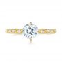 18k Yellow Gold Vintage-inspired Diamond Engagement Ring - Top View -  103294 - Thumbnail