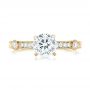 18k Yellow Gold 18k Yellow Gold Vintage-inspired Diamond Engagement Ring - Top View -  103433 - Thumbnail
