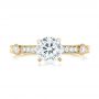 18k Yellow Gold 18k Yellow Gold Vintage-inspired Diamond Engagement Ring - Top View -  103433 - Thumbnail