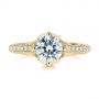 18k Yellow Gold 18k Yellow Gold Vintage-inspired Diamond Engagement Ring - Top View -  105793 - Thumbnail