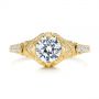 14k Yellow Gold 14k Yellow Gold Vintage-inspired Diamond Engagement Ring - Top View -  105801 - Thumbnail
