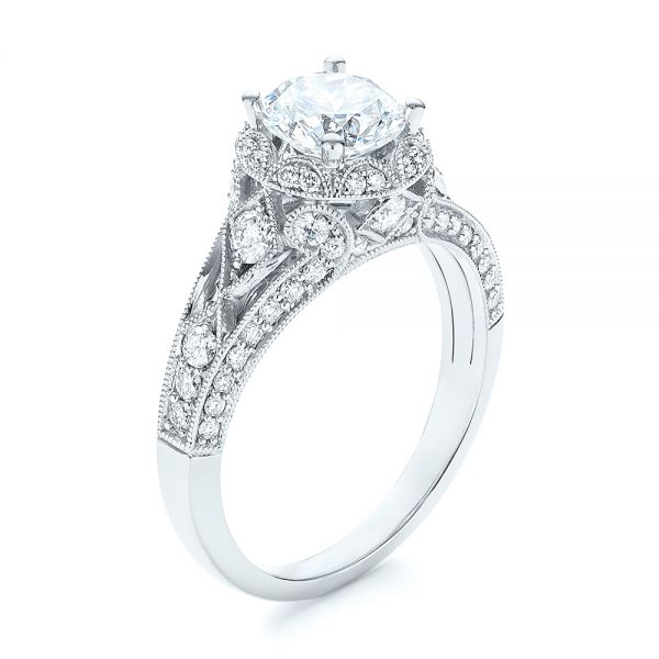 Vintage-inspired Diamond Halo Engagement Ring - Image