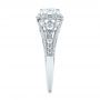 14k White Gold 14k White Gold Vintage-inspired Diamond Halo Engagement Ring - Side View -  103058 - Thumbnail