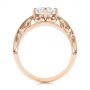 14k Rose Gold 14k Rose Gold Vintage-inspired Filigree Diamond Engagement Ring - Front View -  105375 - Thumbnail