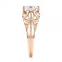 18k Rose Gold 18k Rose Gold Vintage-inspired Filigree Diamond Engagement Ring - Side View -  105375 - Thumbnail