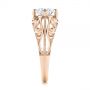18k Rose Gold 18k Rose Gold Vintage-inspired Filigree Diamond Engagement Ring - Side View -  105375 - Thumbnail