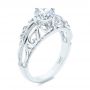 18k White Gold 18k White Gold Vintage-inspired Filigree Diamond Engagement Ring - Three-Quarter View -  105375 - Thumbnail