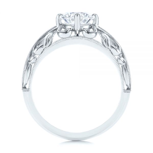  Platinum Platinum Vintage-inspired Filigree Diamond Engagement Ring - Front View -  105375