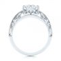 18k White Gold 18k White Gold Vintage-inspired Filigree Diamond Engagement Ring - Front View -  105375 - Thumbnail
