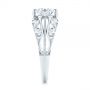14k White Gold Vintage-inspired Filigree Diamond Engagement Ring - Side View -  105375 - Thumbnail