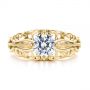 18k Yellow Gold 18k Yellow Gold Vintage-inspired Filigree Diamond Engagement Ring - Top View -  105375 - Thumbnail