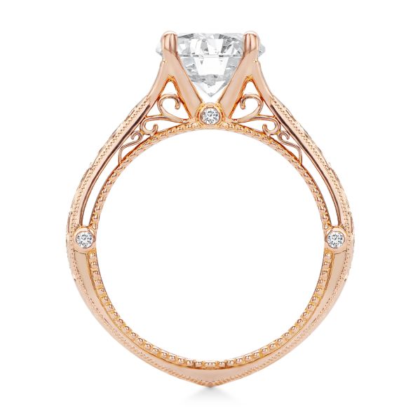 18k Rose Gold Viral Vintage-inspired Engagement Ring - Front View -  104813 - Thumbnail